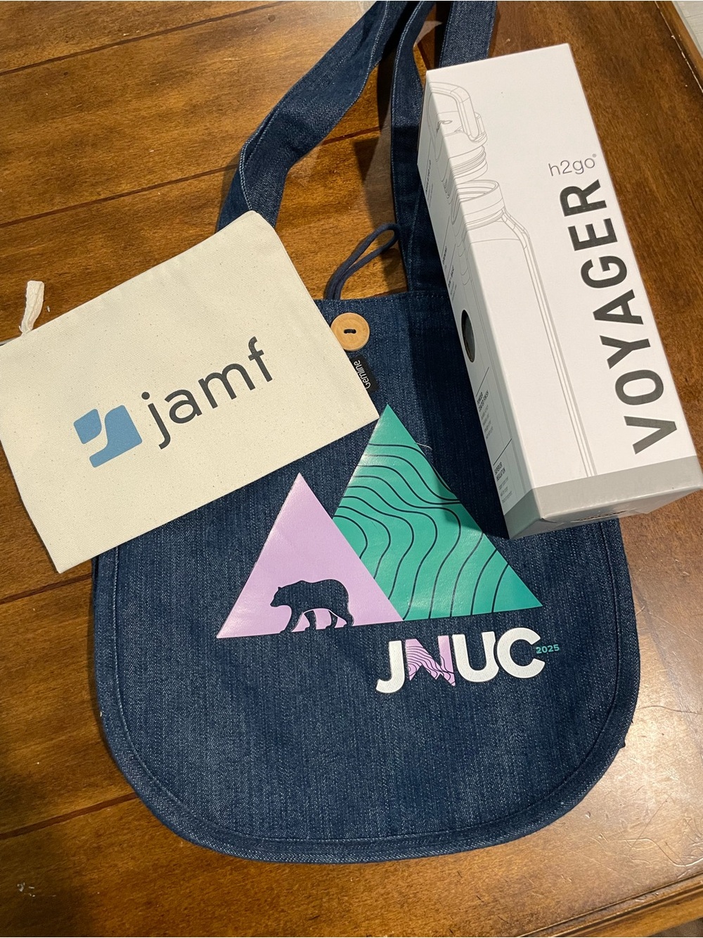 Denim Tote Bag with Blue Straps - Branded Conference Design